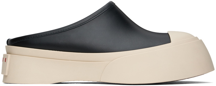 Photo: Marni Black Leather Pablo Sabot Slippers