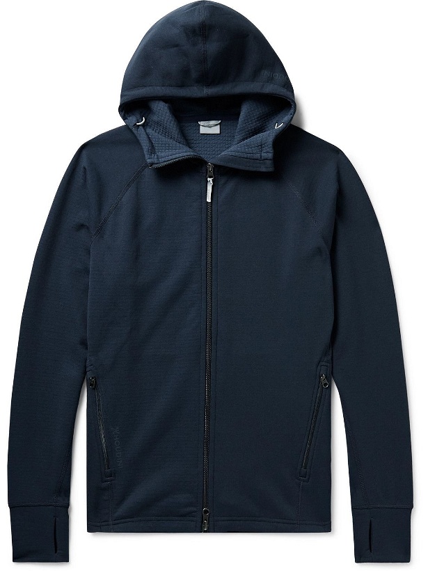 Photo: Houdini - Mono Air Hooded Recycled Stretch-Jersey Jacket - Blue