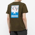 Hikerdelic Men's Patch Logo T-Shirt in Military Green/Multi