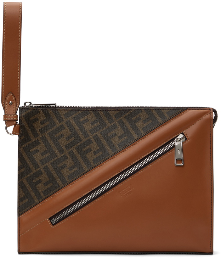 Photo: Fendi Brown & Tan 'Forever Fendi' Flat Pouch