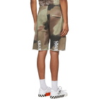 Off-White Green and Brown Camo Arrows Shorts