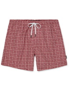 ERMENEGILDO ZEGNA - Slim-Fit Mid-Length Printed Swim Shorts - Red - L