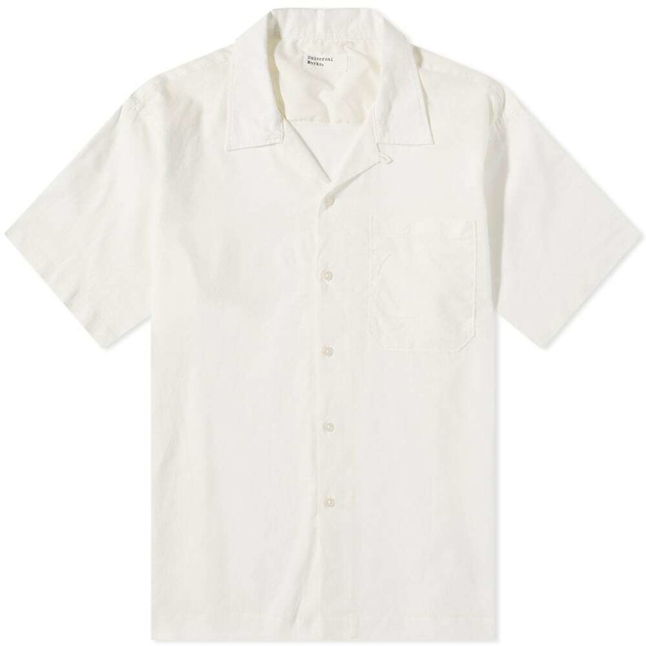 Photo: Universal Works Men's Linen Camp Shirt in White