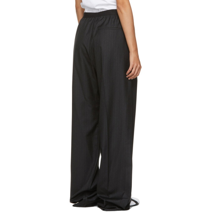 Balenciaga Black Pinstriped Elastic Waist Trousers