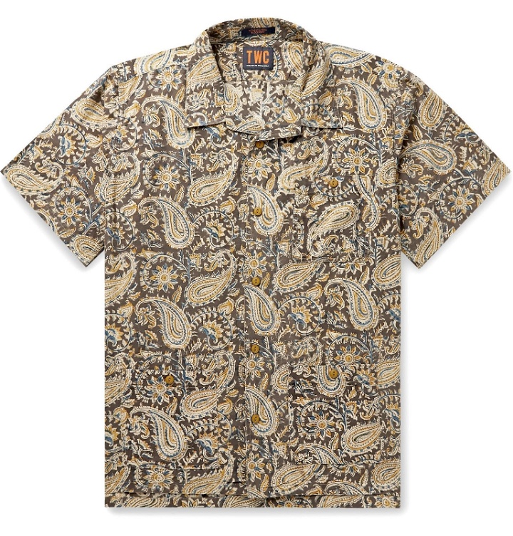 Photo: The Workers Club - Camp-Collar Printed Cotton Shirt - Neutrals