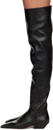 KHAITE Black 'The Marfa Over-The-Knee Flat' Boots