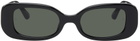 LINDA FARROW Black Rectangular Lola Sunglasses