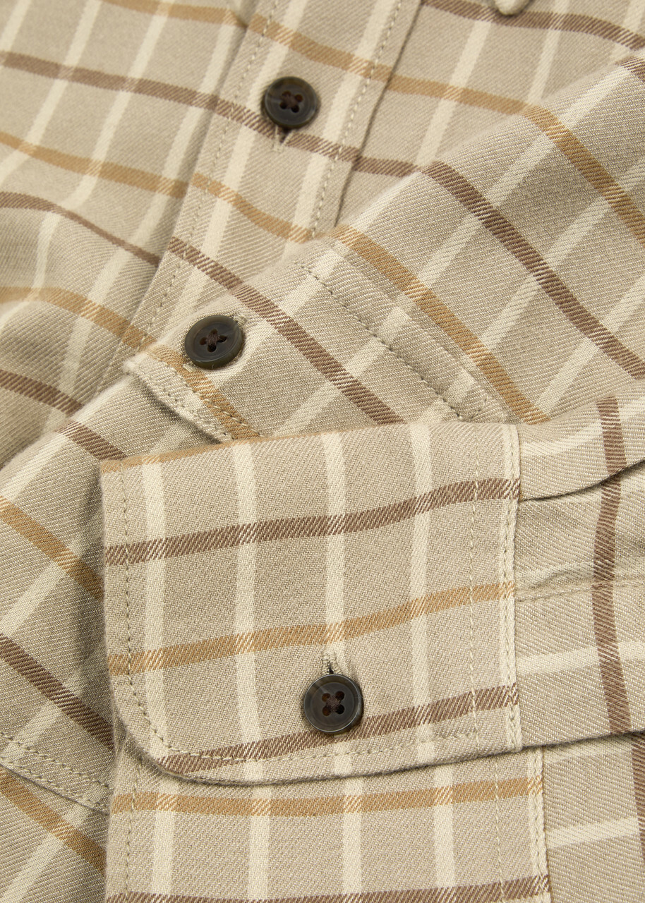 Paige Everett Checked Cotton-blend Shirt Cream