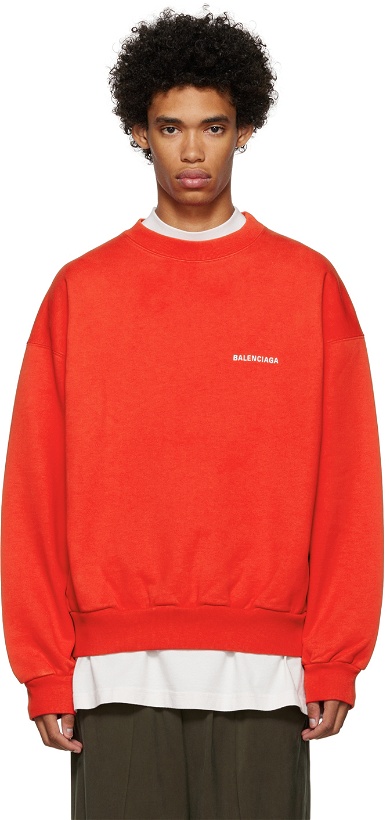 Photo: Balenciaga Red Regular Fit Sweatshirt