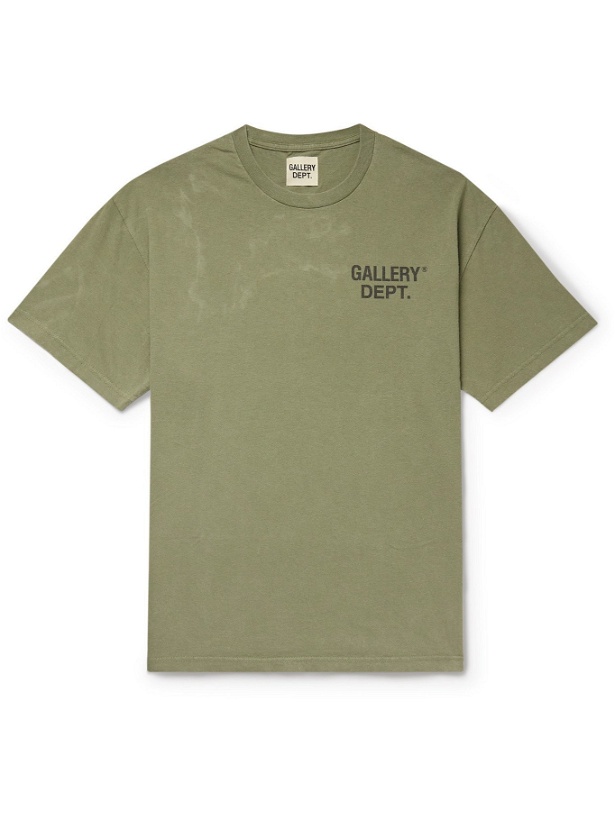 Photo: GALLERY DEPT. - Logo-Print Distressed Cotton-Jersey T-Shirt - Green
