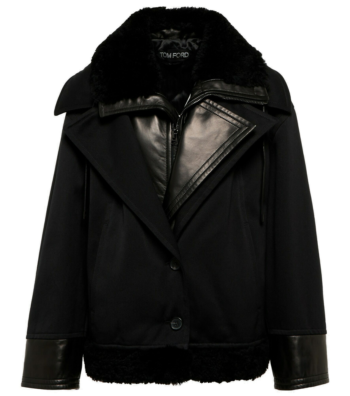 Tom Ford - Leather trimmed jacket TOM FORD