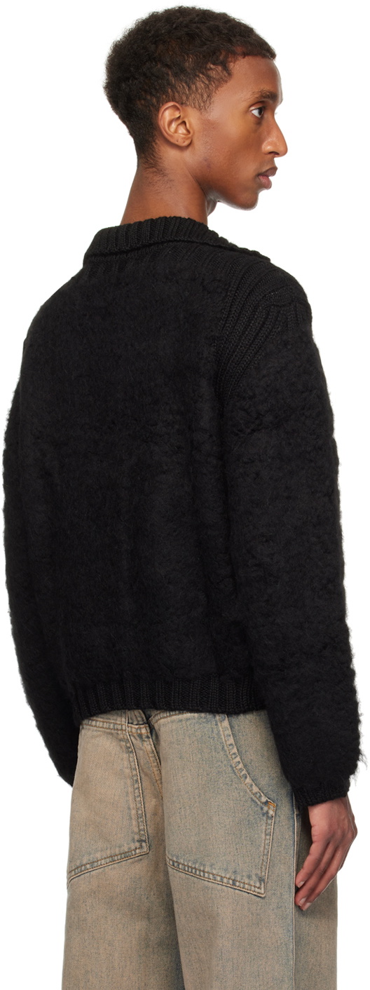 Eckhaus Latta Black Teddy Cardigan Eckhaus Latta
