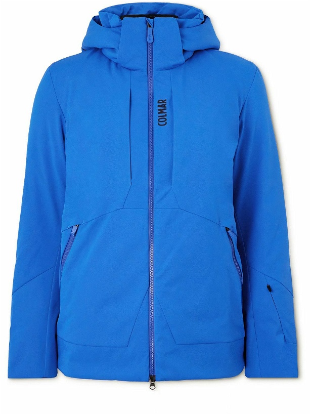 Photo: Colmar - Logo-Print Twill Hooded Down Ski Jacket - Blue