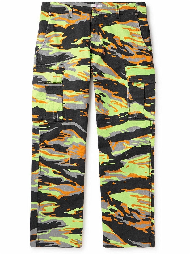 Photo: ERL - Wide-Leg Camouflage-Print Denim Cargo Trousers - Green