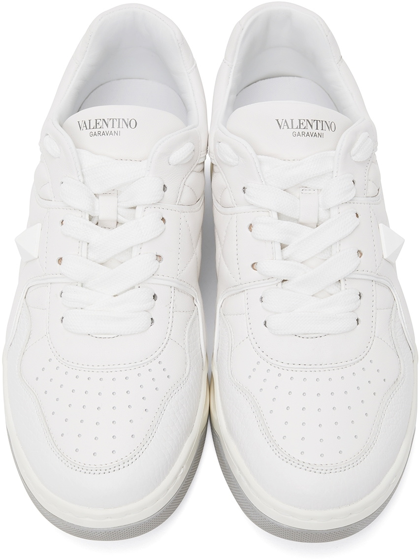 Valentino Garavani: White One Stud Sneakers