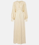 Chloé Gathered silk jacquard maxi dress