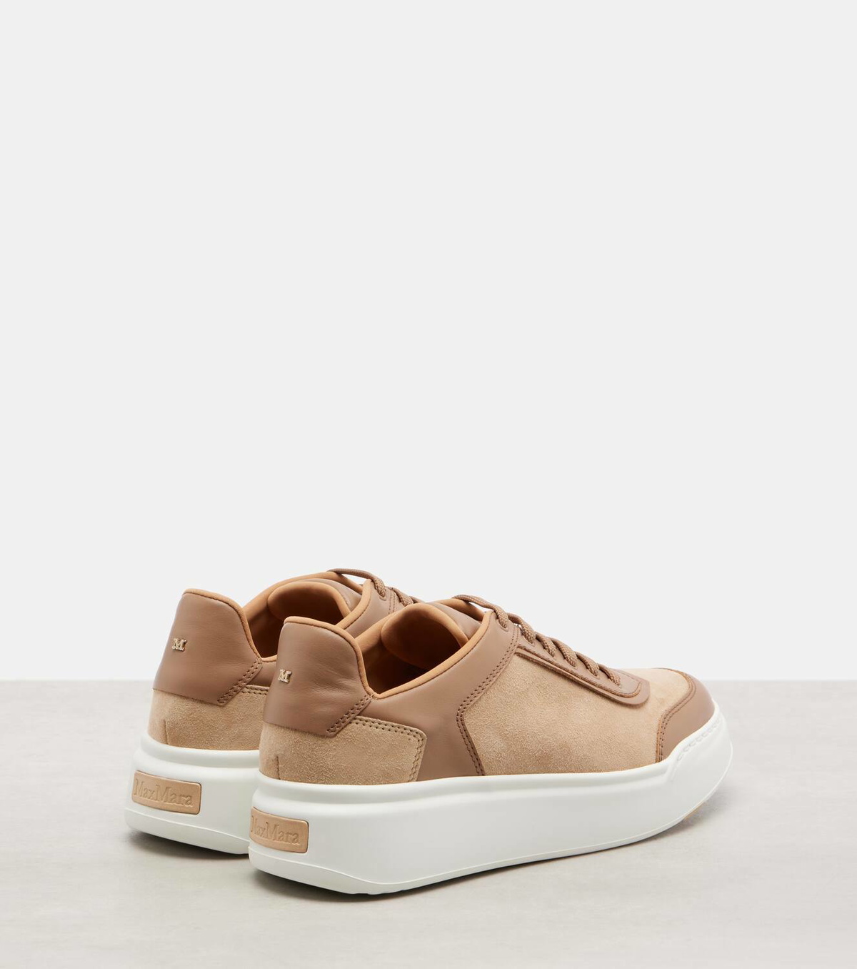 Max Mara Maxisuede leather-trimmed sneakers
