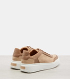 Max Mara Maxisuede leather-trimmed sneakers