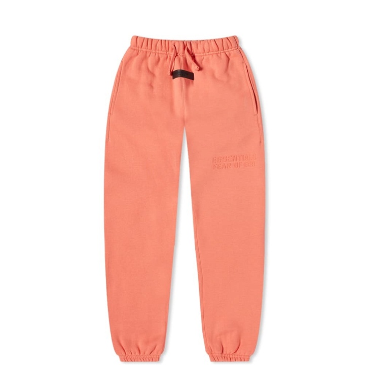 Photo: Fear of God ESSENTIALS Kids Logo Sweat Pant in Coral