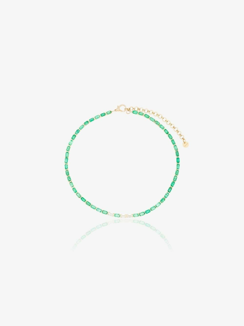 SHAY 18K Yellow Gold Emerald And Diamond Tennis Choker
