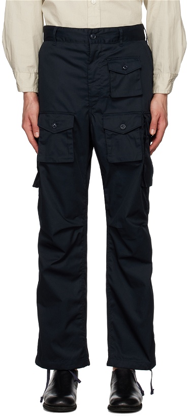 Photo: Engineered Garments Navy Bellows Pockets Cargo Pants
