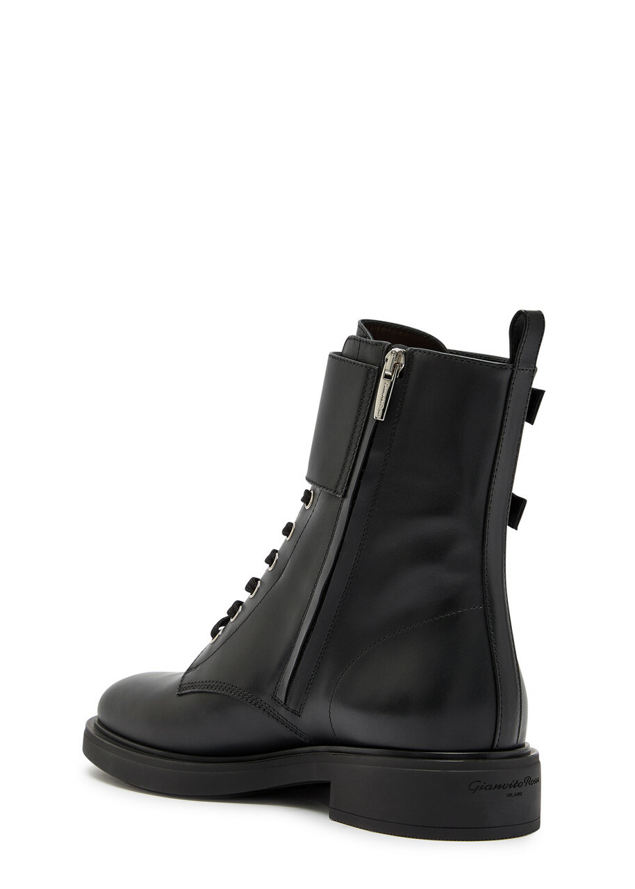 Gianvito Rossi Ripley Leather Ankle Boots Black