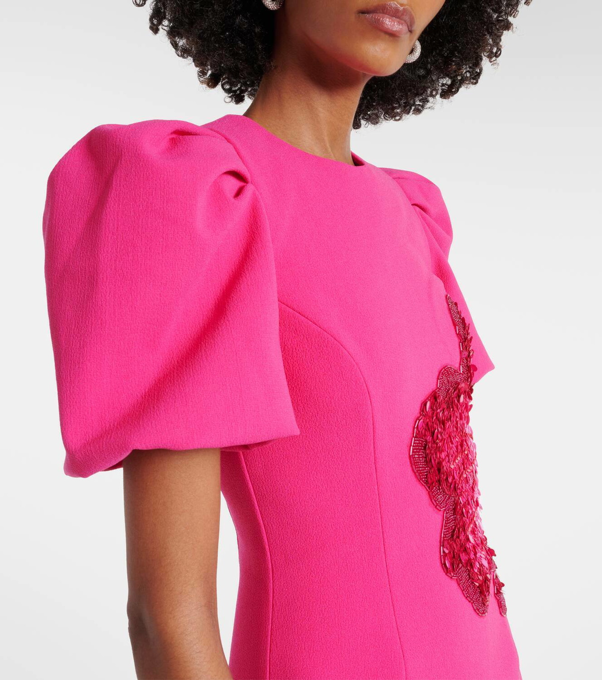 ◆関税込◆【REBECCA VALLANCEC】Layana puff-sleeve midi dress Layana Midi Dress Raspberry – Rebecca Vallance