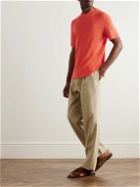 Thom Sweeney - Slim-Fit Linen-Blend Jersey T-Shirt - Orange