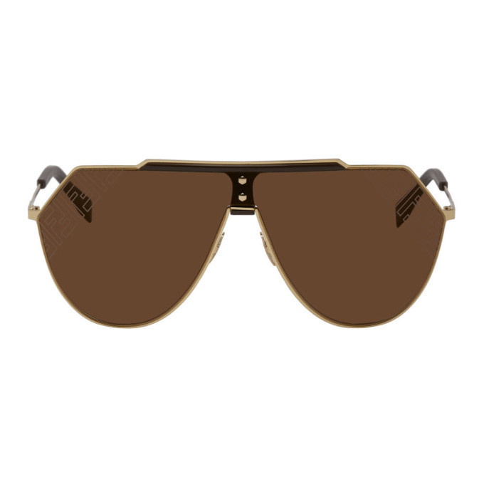 Photo: Fendi Gold Forever Fendi Shield Sunglasses