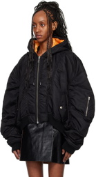 LU'U DAN Black Distorted MA1 Bomber Jacket