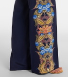 Etro Floral silk straight pants