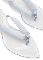 Alaïa Satin and Tpu Flip Flops Silver