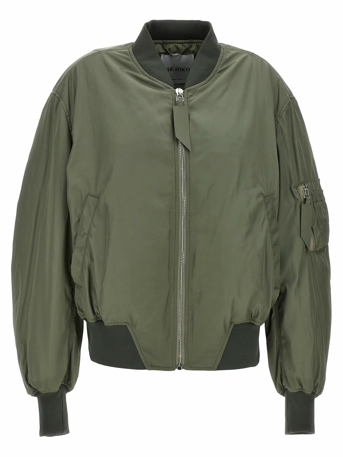 The Attico Brown Anja Leather Bomber Jacket The Attico