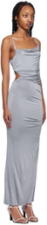 BEC + BRIDGE Blue Ariel Asymmetrical Maxi Dress
