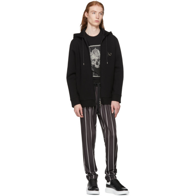 Neil Barrett Black Pierced Zip-Up Hoodie Neil Barrett