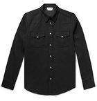 ALEXANDER MCQUEEN - Logo-Jacquard Trimmed Denim Shirt - Black