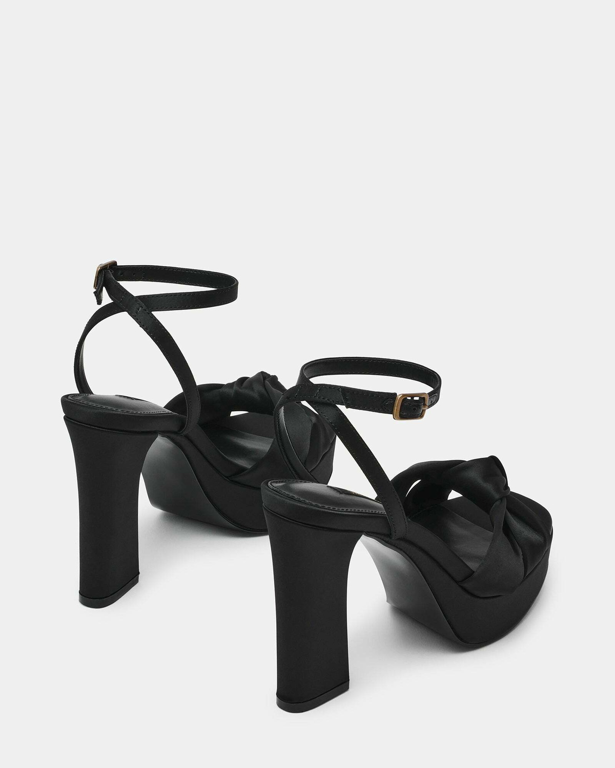 Steve Madden Knoti Heels in Black Satin