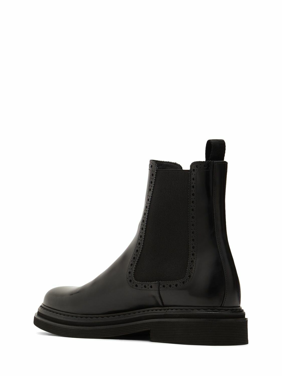 Dolce & Gabbana Black Leather Fur Men CHELSEA Boots Shoes main image 1