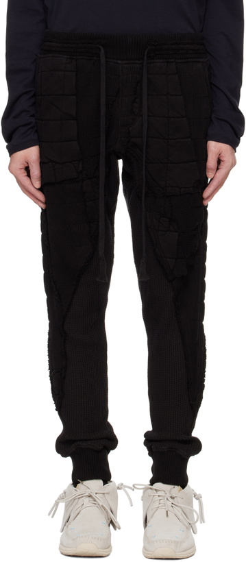 Photo: Greg Lauren Black Stitchwork 50/50 Sweatpants