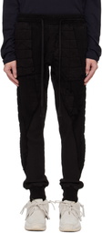 Greg Lauren Black Stitchwork 50/50 Sweatpants