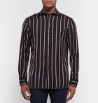 Dunhill - Striped Jacquard Shirt - Men - Midnight blue