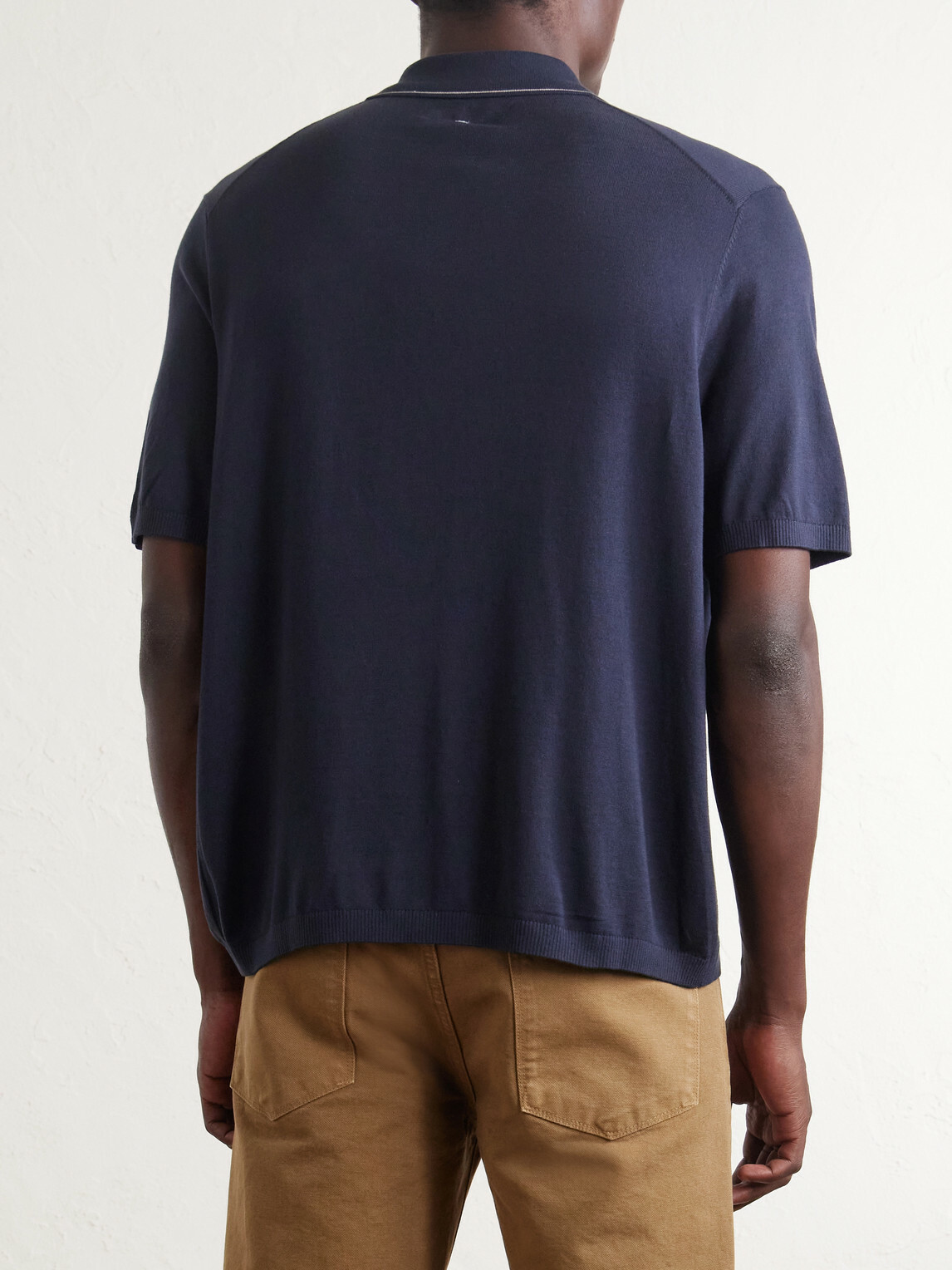 Rag & Bone - Conrad Cotton and Silk-Blend Polo Shirt - Blue