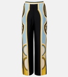 La DoubleJ Club printed silk twill wide-leg pants