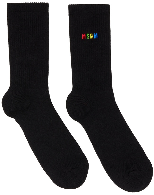 Photo: MSGM Black Logo Socks