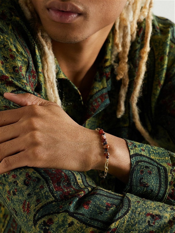 Photo: HEALERS FINE JEWELRY - Earth Recycled Gold, Jasper and Garnet Chain Bracelet
