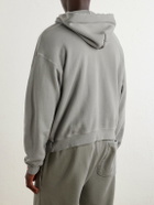 Cherry Los Angeles - Distressed Cotton-Fleece Zip-Up Hoodies - Gray