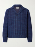 Folk - Chain Checked Cotton and Wool-Blend Jacket - Blue