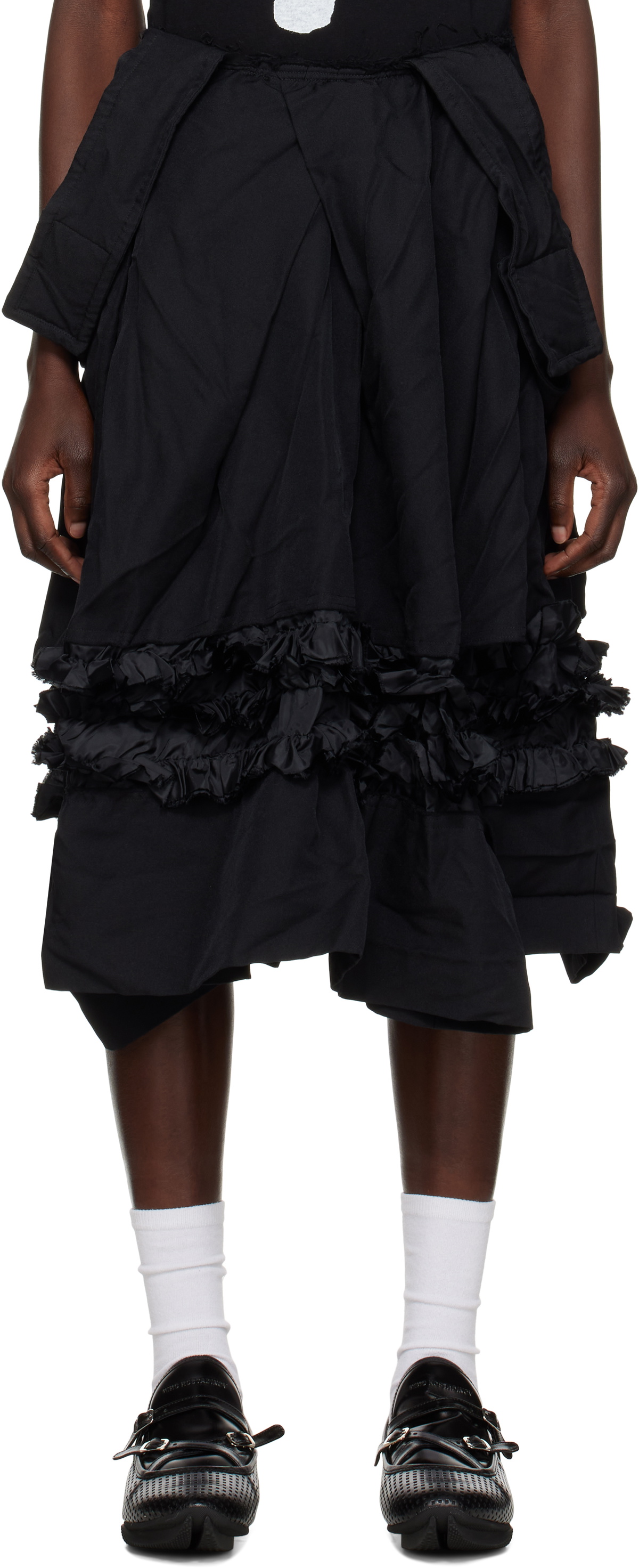 Black Comme des Garçons Black Frills Maxi Skirt