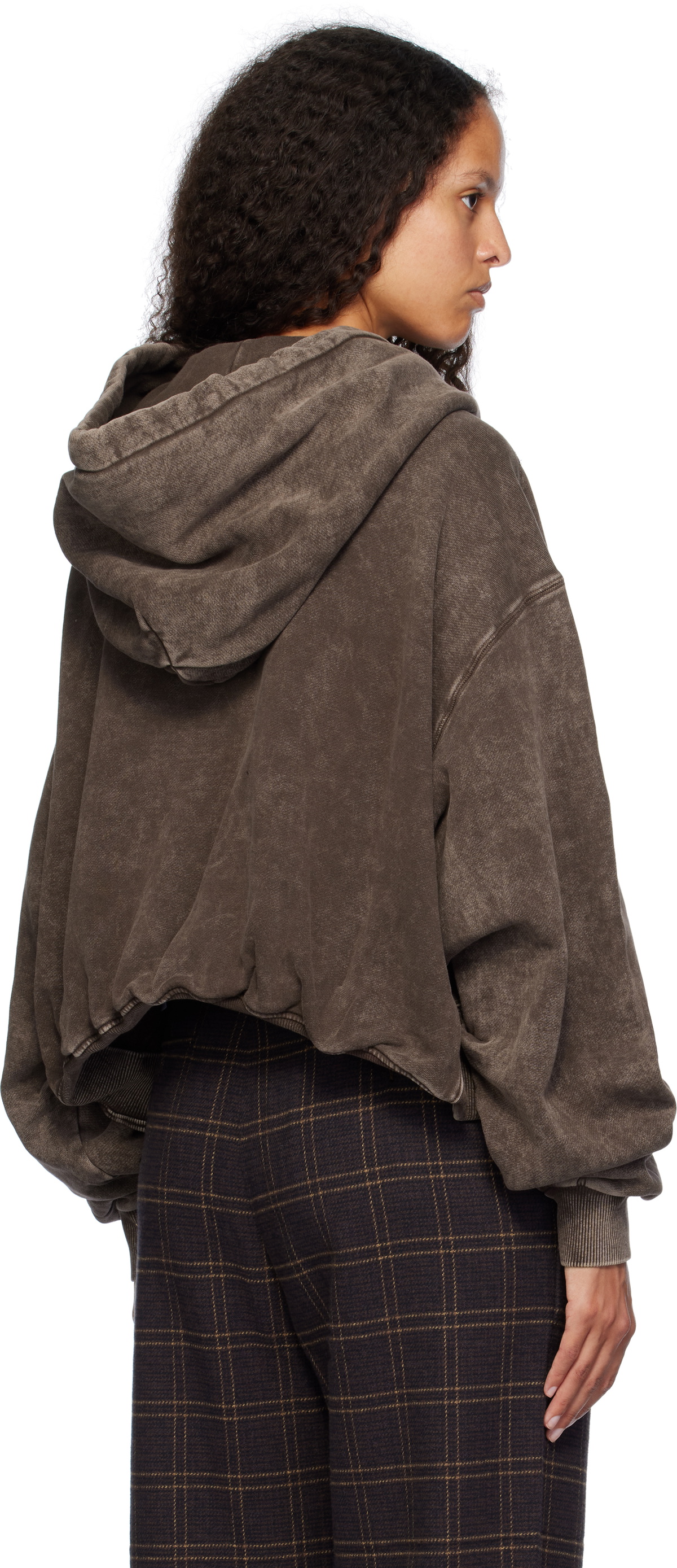 R13 Brown Balloon Popover Hoodie