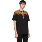 Marcelo Burlon County of Milan Black and Red Flame Wings T-Shirt